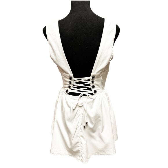 Naked Wardrobe Women's Bustier Lace-Up Back Fit & Flare Mini Dress S Cottagecore - Picture 6 of 8